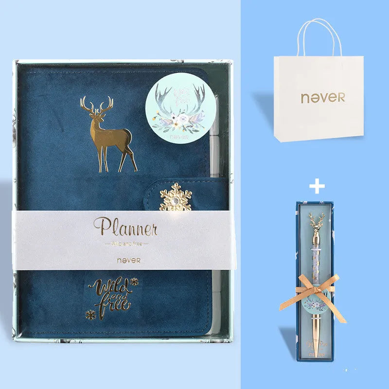 A6 size cloth-covered loose-leaf notebook with heart design in velvet colour options