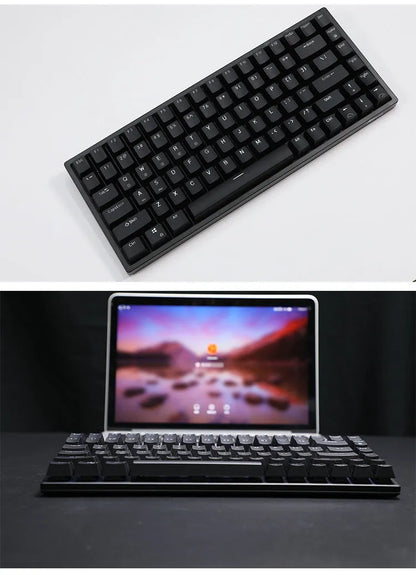 Wireless mechanical keyboard and mouse set with USB transmitter and charging cable