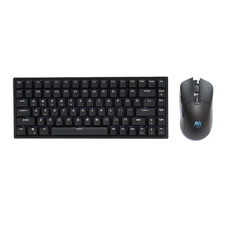 Wireless mechanical keyboard and mouse set with USB transmitter and charging cable