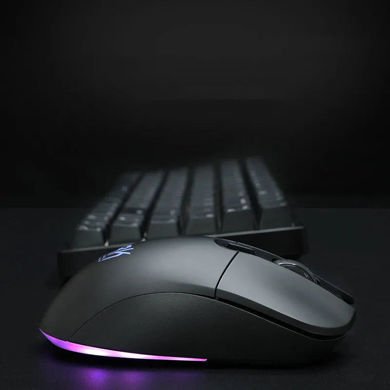 Wireless mechanical keyboard and mouse set with USB transmitter and charging cable