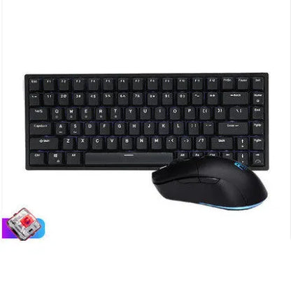 Wireless mechanical keyboard and mouse set with USB transmitter and charging cable
