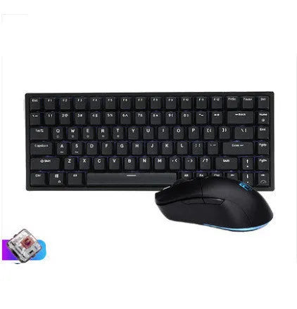 Wireless mechanical keyboard and mouse set with USB transmitter and charging cable