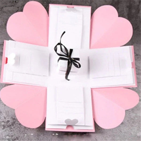 Premium craft paper keepsake gift box with adhesive photo album for organizing and displaying special occasion photos