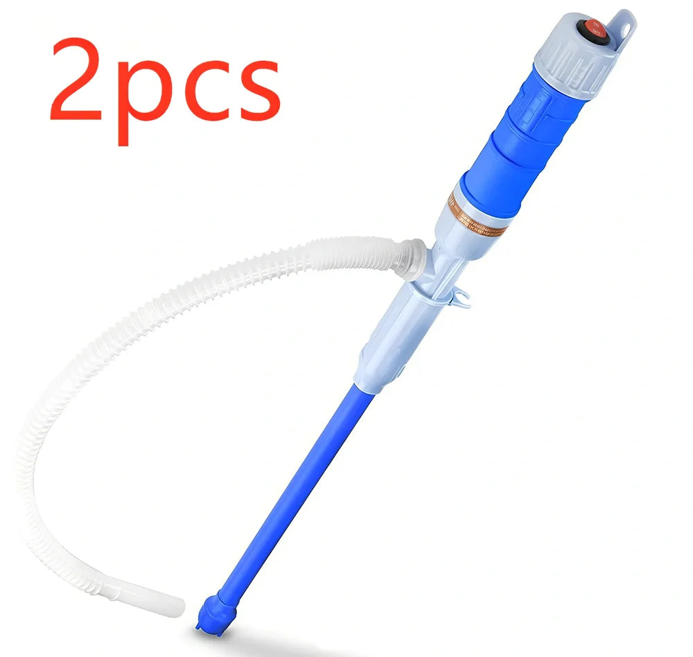 Portable electric mini plastic oil transfer pump with blue/red options and vertical shaft