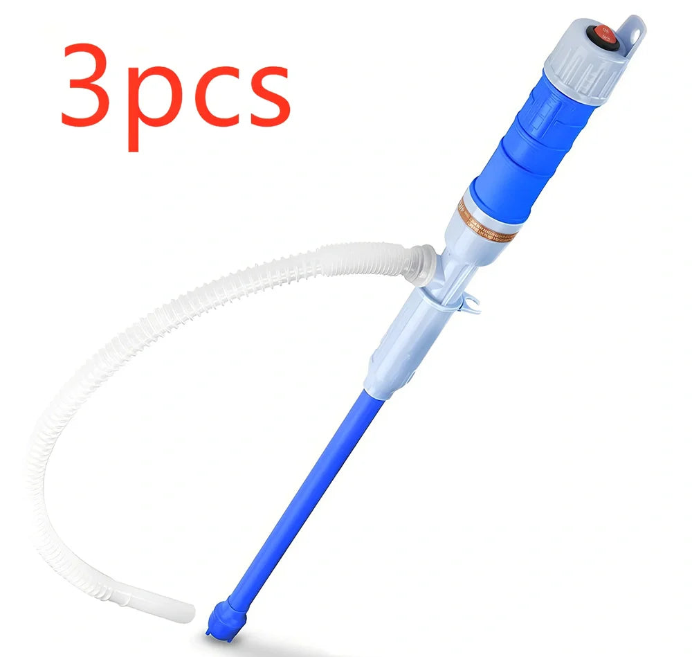Portable electric mini plastic oil transfer pump with blue/red options and vertical shaft