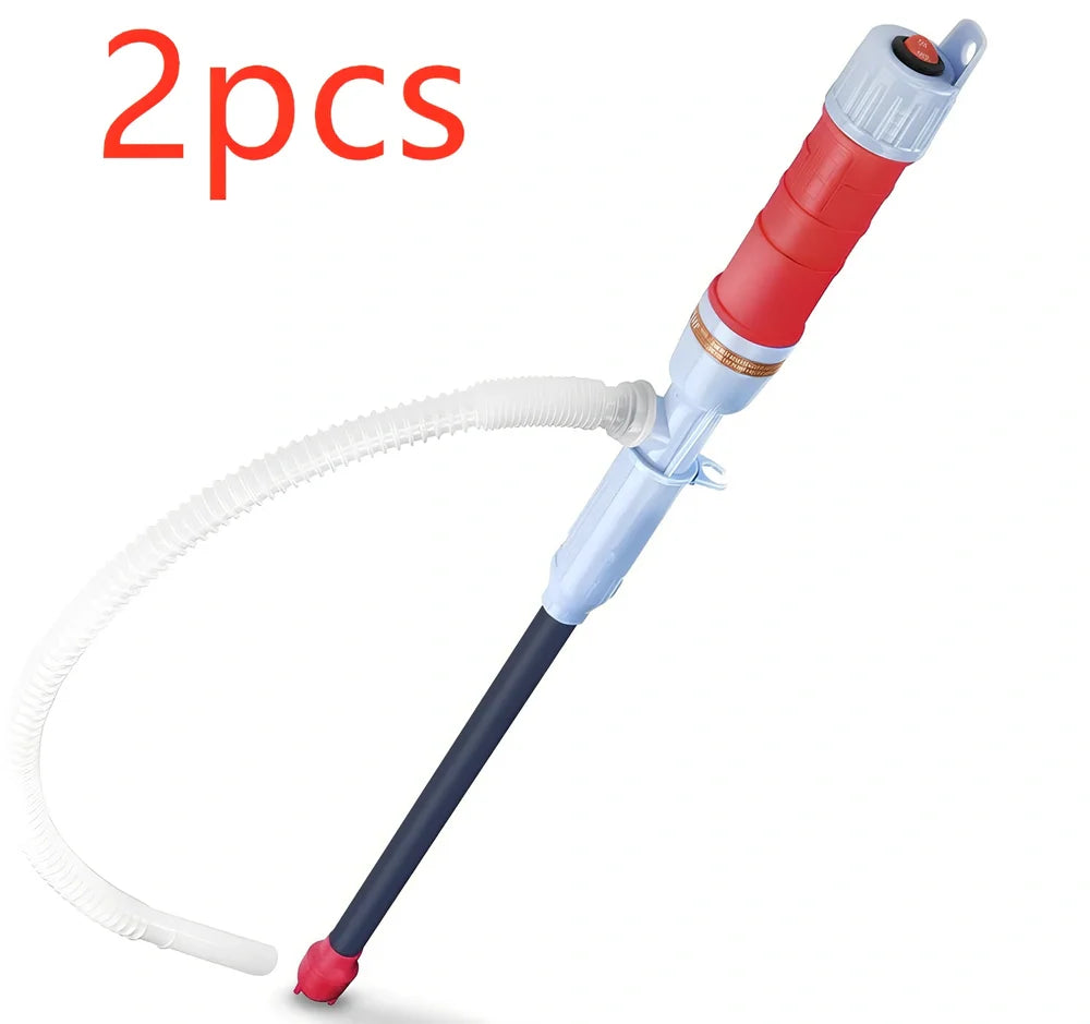 Portable electric mini plastic oil transfer pump with blue/red options and vertical shaft