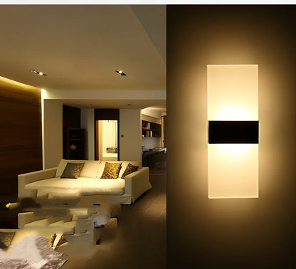 Black right-angle motion-sensing wall lamp with USB charging port and acrylic shade