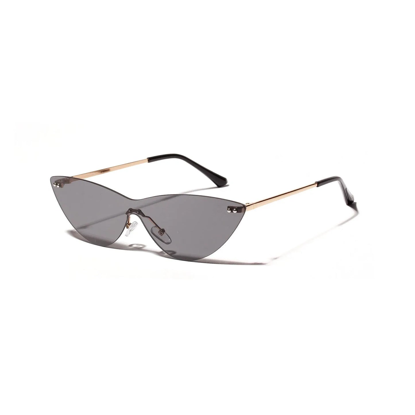Brown vintage metal-frame sunglasses with UV400 protection showing front and side views