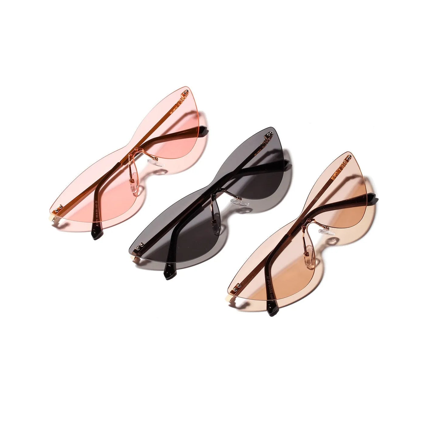 Brown vintage metal-frame sunglasses with UV400 protection showing front and side views