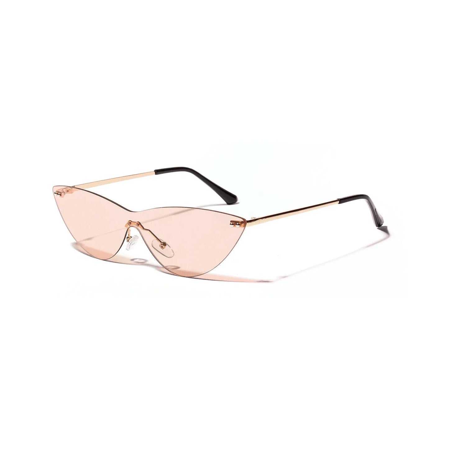 Brown vintage metal-frame sunglasses with UV400 protection showing front and side views