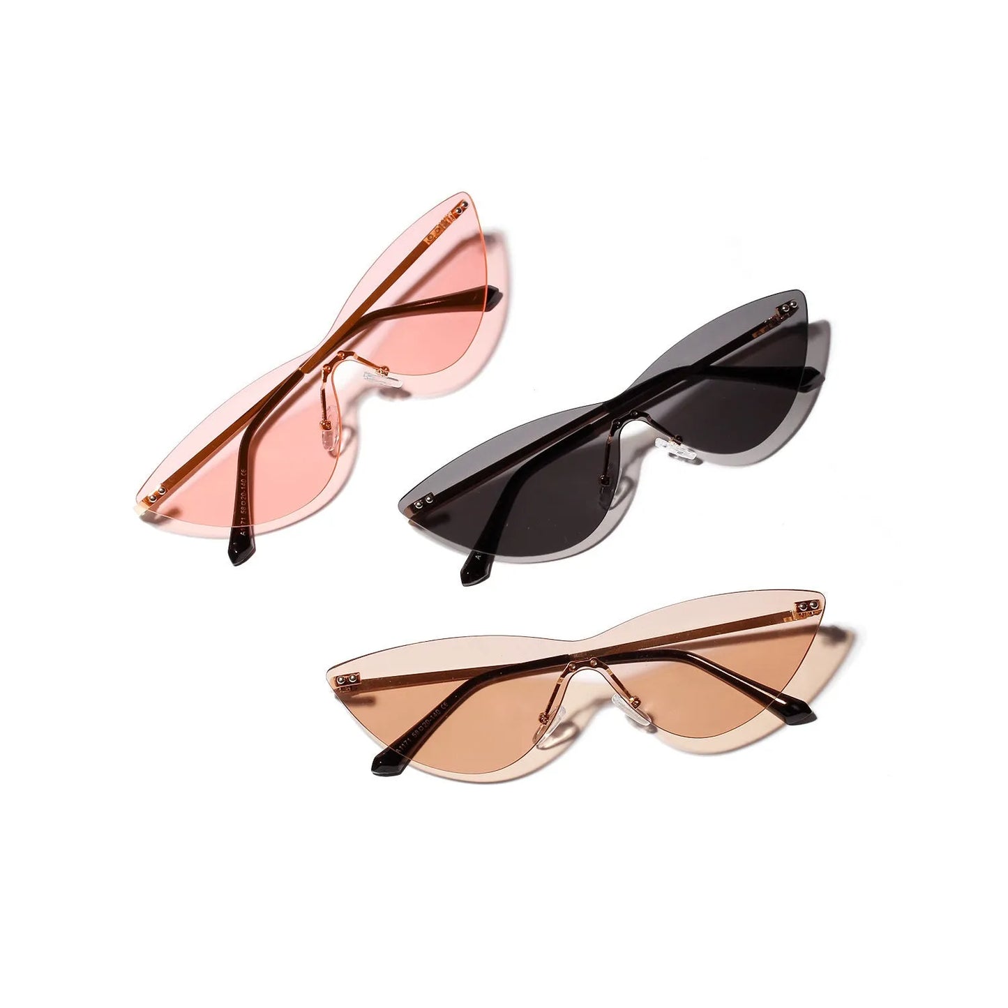 Brown vintage metal-frame sunglasses with UV400 protection showing front and side views
