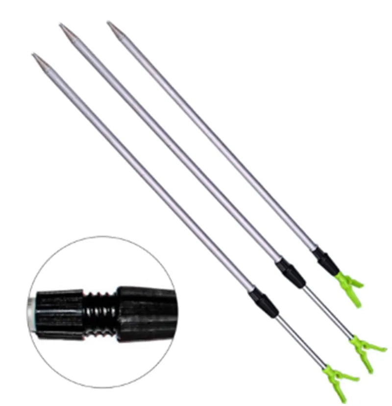 Aluminium alloy ground inserted fishing rod turret bracket with folding design and multi-directional rotation, Medium or Small