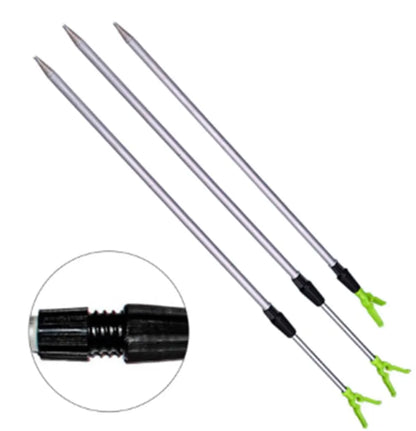 Aluminium alloy ground inserted fishing rod turret bracket with folding design and multi-directional rotation, Medium or Small