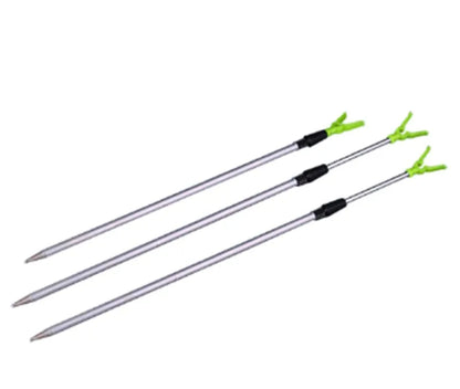 Aluminium alloy ground inserted fishing rod turret bracket with folding design and multi-directional rotation, Medium or Small