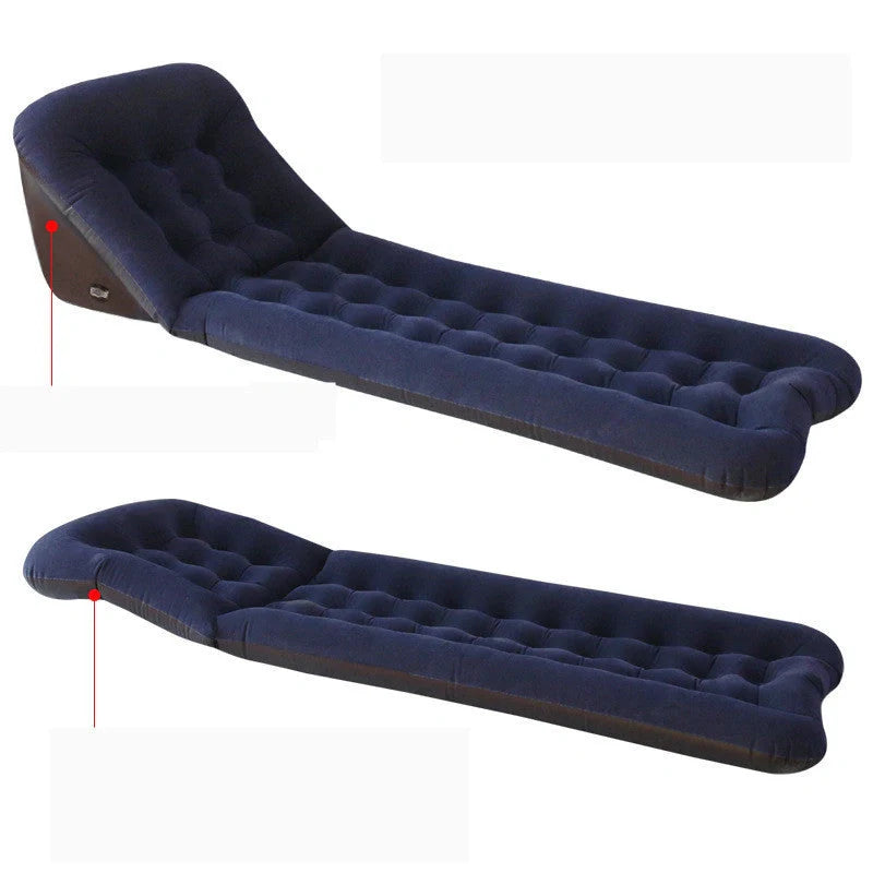 Automatic Air Mattress Camping Bed with quick inflation feature, dark blue and grey options available