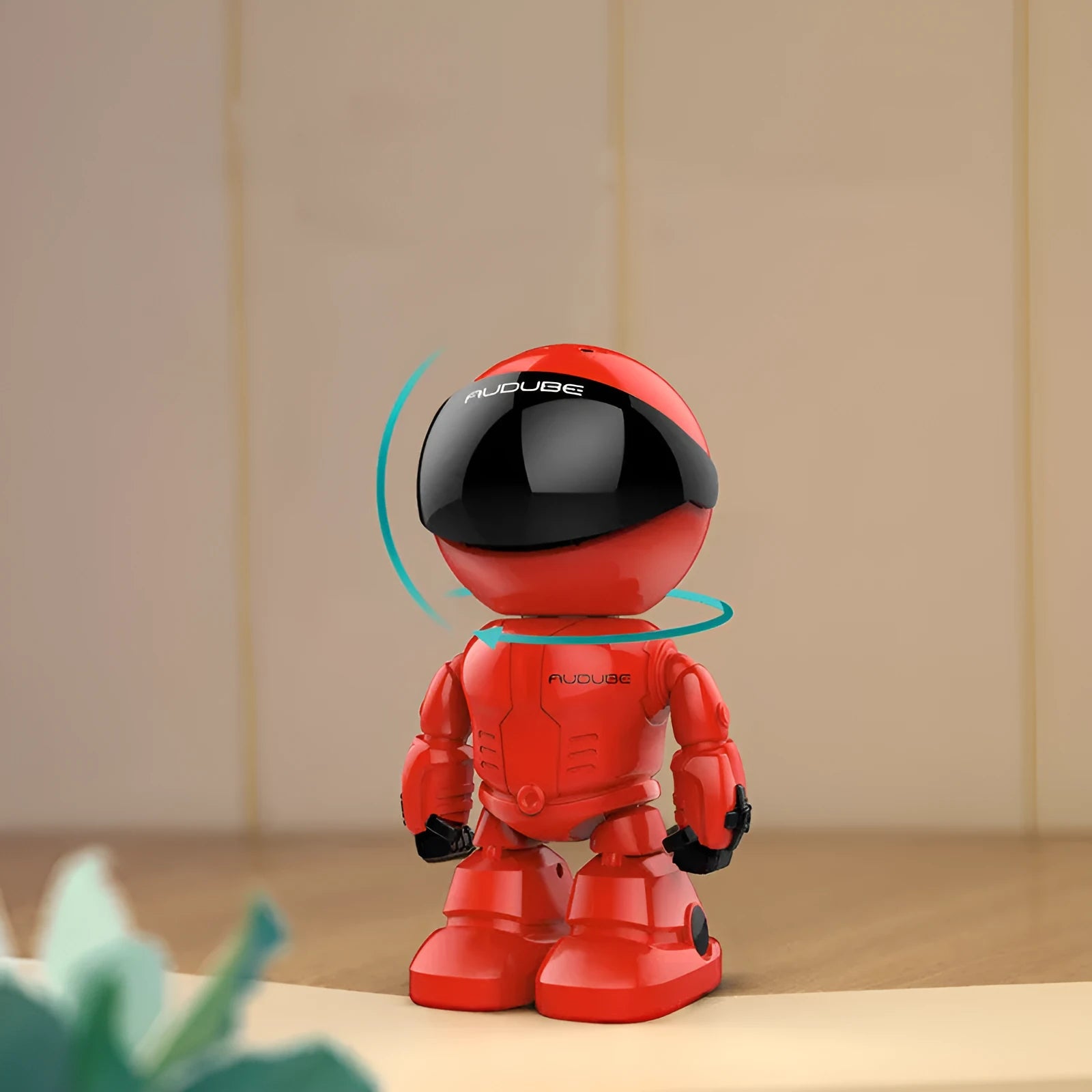 Silver remote control HD night vision robot network camera with wide-angle lens on a stand.