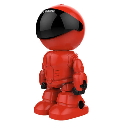 Silver remote control HD night vision robot network camera with wide-angle lens on a stand.