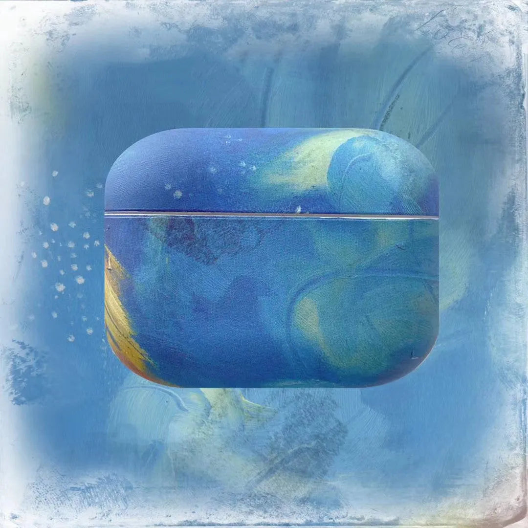 AirPods protective sleeve with watercolour design in pink and blue options for AirPods 1, 2 and Pro models