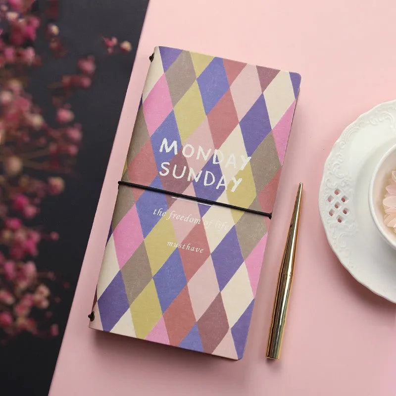 A5 soft cover hand account book notebook showing simple design with 148mm by 210mm dimensions