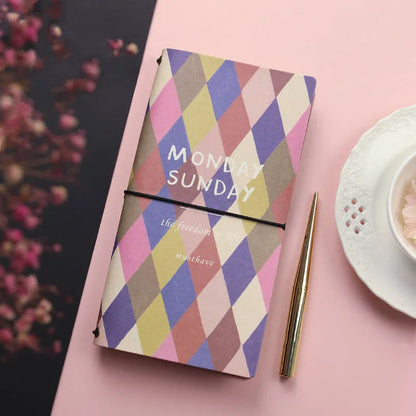 A5 soft cover hand account book notebook showing simple design with 148mm by 210mm dimensions