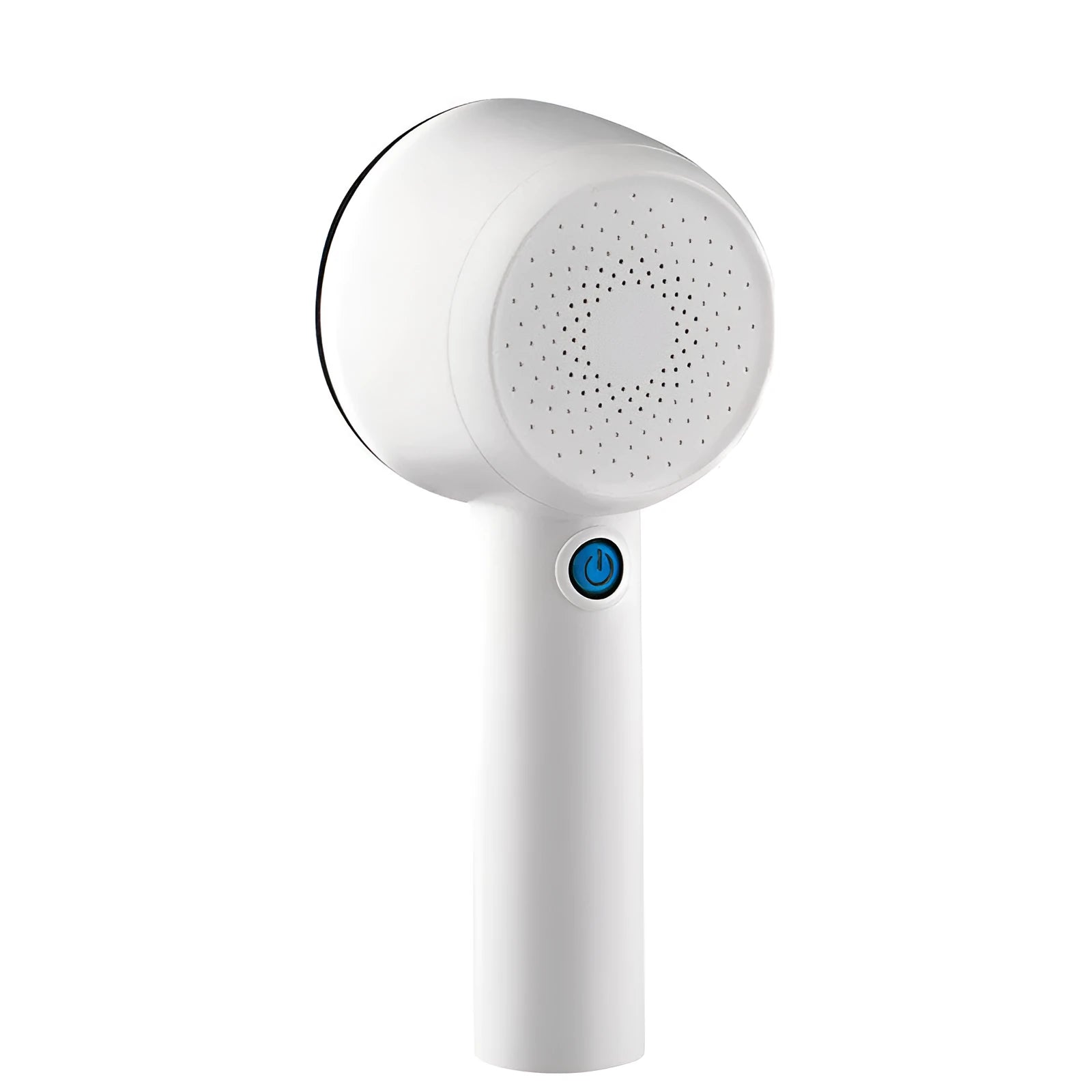 White rechargeable electric clothes shaver for removing fabric bobbles and lint.