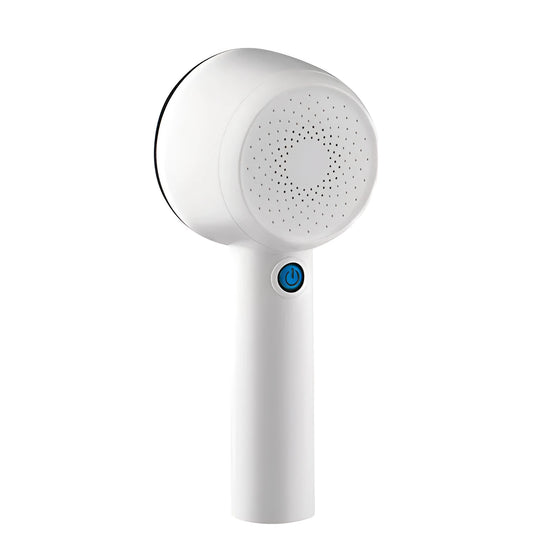 White rechargeable electric clothes shaver for removing fabric bobbles and lint.