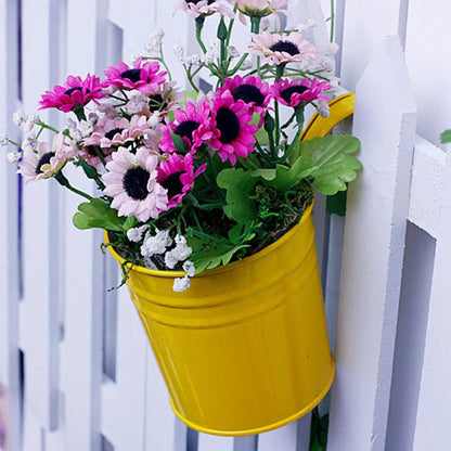 Iron hanging flower pot in various colors for garden and home decoration