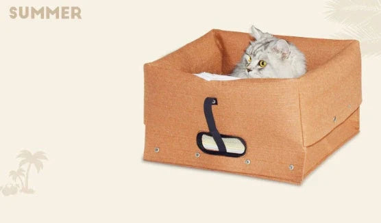 Cozy Cat Cabin: A premium pet house made of high-quality non-woven felt for year-round comfort and style