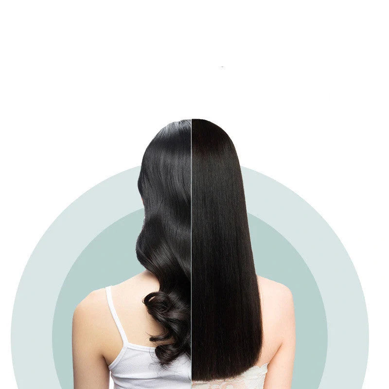 Dark green beard comb and hair straightener with PTC heating technology