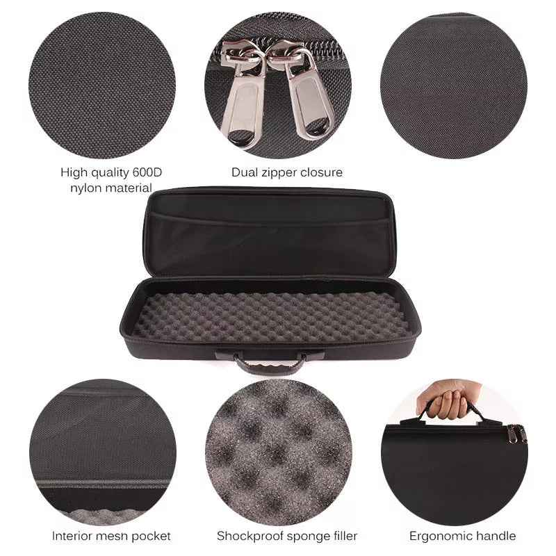 Black EVA fishing tackle bag for river fishing accessories
