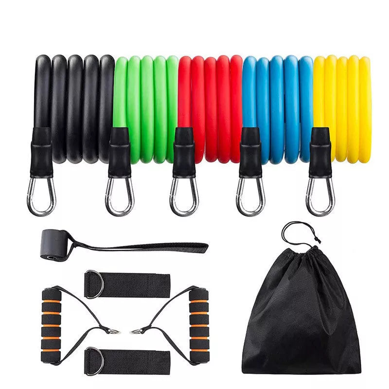 11-piece TPE pull rope set in five colors for home fitness