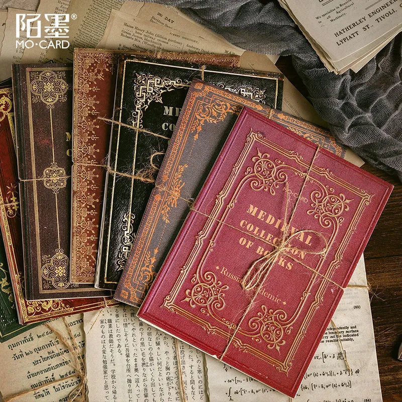 Rectangular distressed paper simulation book prop for vintage photography displays, 130mm by 184mm.