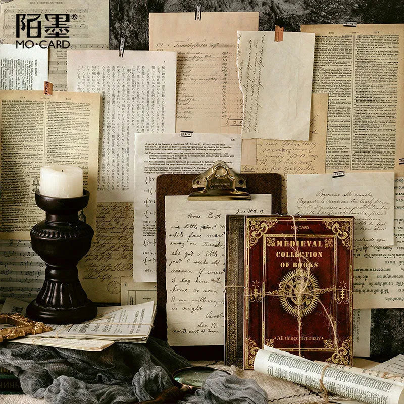 Rectangular distressed paper simulation book prop for vintage photography displays, 130mm by 184mm.