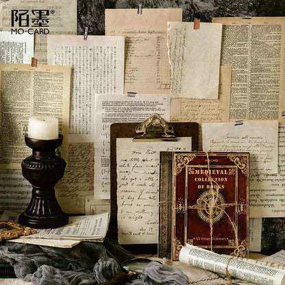 Rectangular distressed paper simulation book prop for vintage photography displays, 130mm by 184mm.