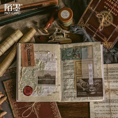 Rectangular distressed paper simulation book prop for vintage photography displays, 130mm by 184mm.