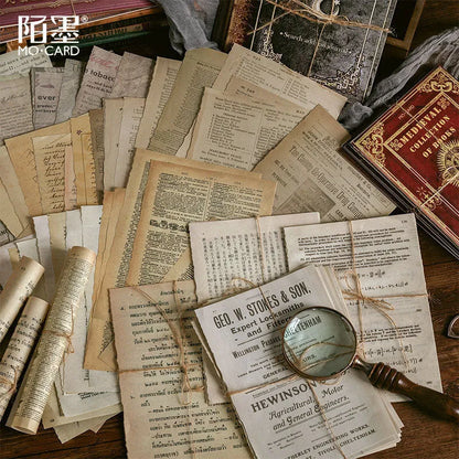 Rectangular distressed paper simulation book prop for vintage photography displays, 130mm by 184mm.