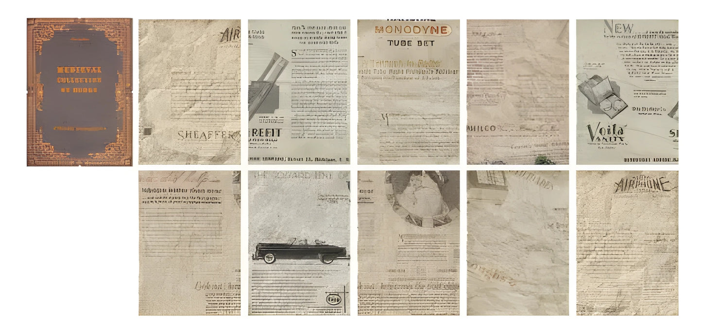 Rectangular distressed paper simulation book prop for vintage photography displays, 130mm by 184mm.