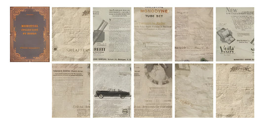 Rectangular distressed paper simulation book prop for vintage photography displays, 130mm by 184mm.