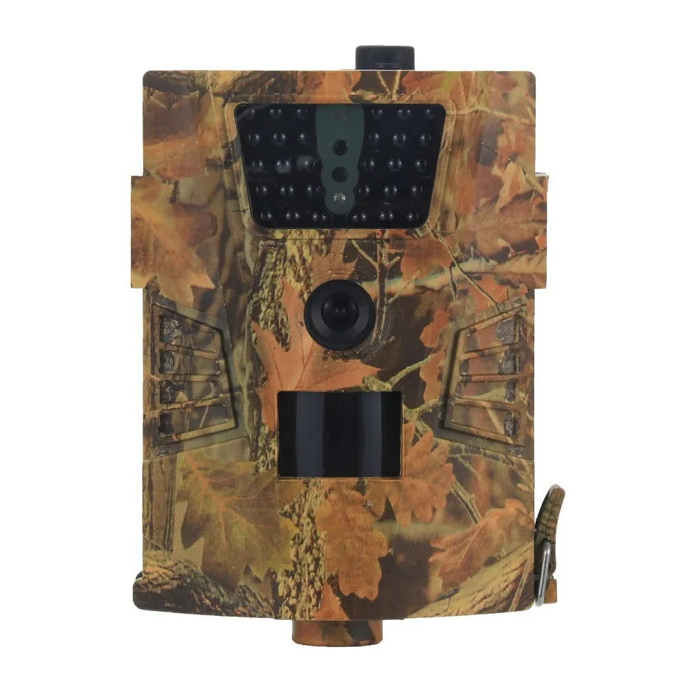Orchard surveillance anti-theft camera showing front view with lens and sensor housing
