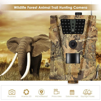 Orchard surveillance anti-theft camera showing front view with lens and sensor housing