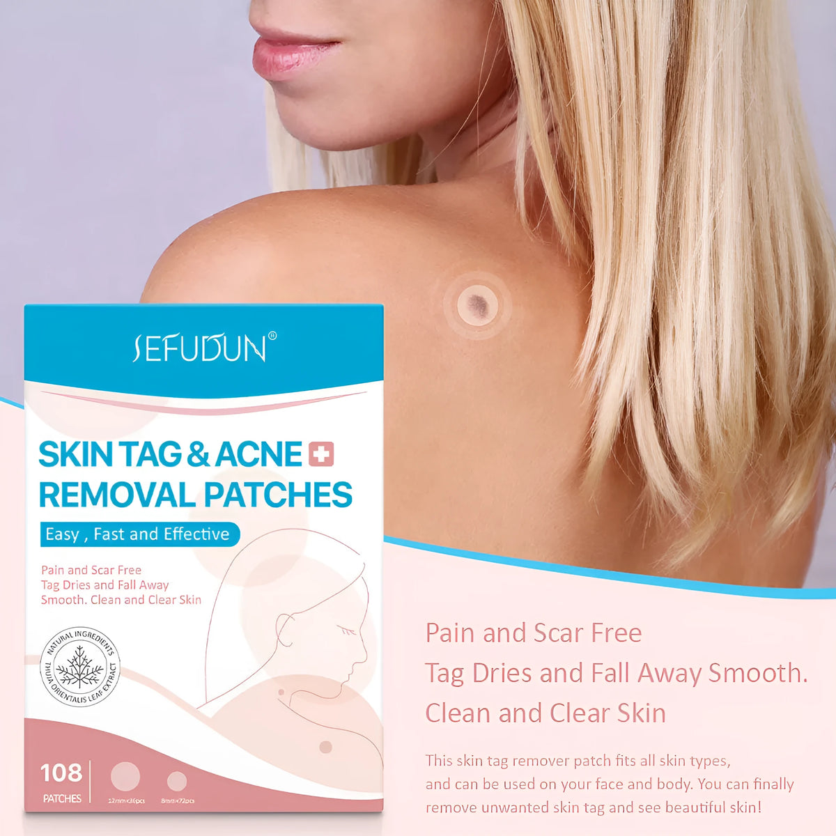 108 white vitamin A skin tag remover patches for wart and acne care at home