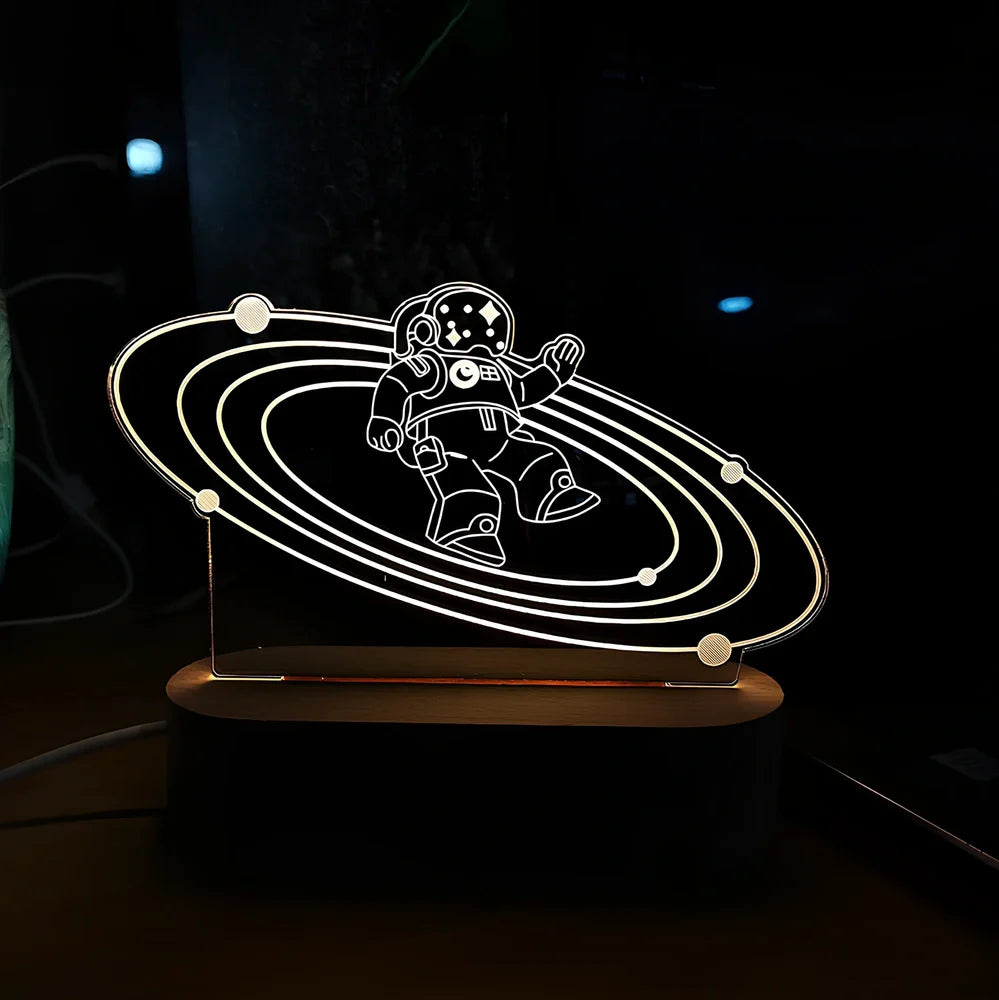 Custom Spotify Note Night Light with wood base, acrylic panel, and USB cable for personalised home decor