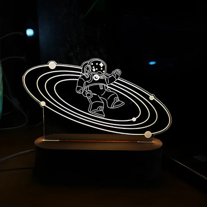 Custom Spotify Note Night Light with wood base, acrylic panel, and USB cable for personalised home decor