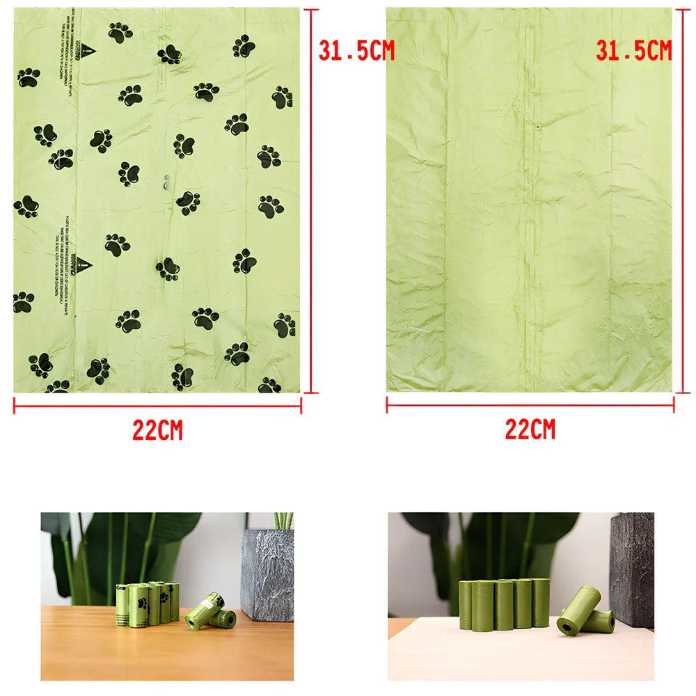 Pack of green solid colour pet waste bags in 20PCS quantity for dog and cat poop pickup