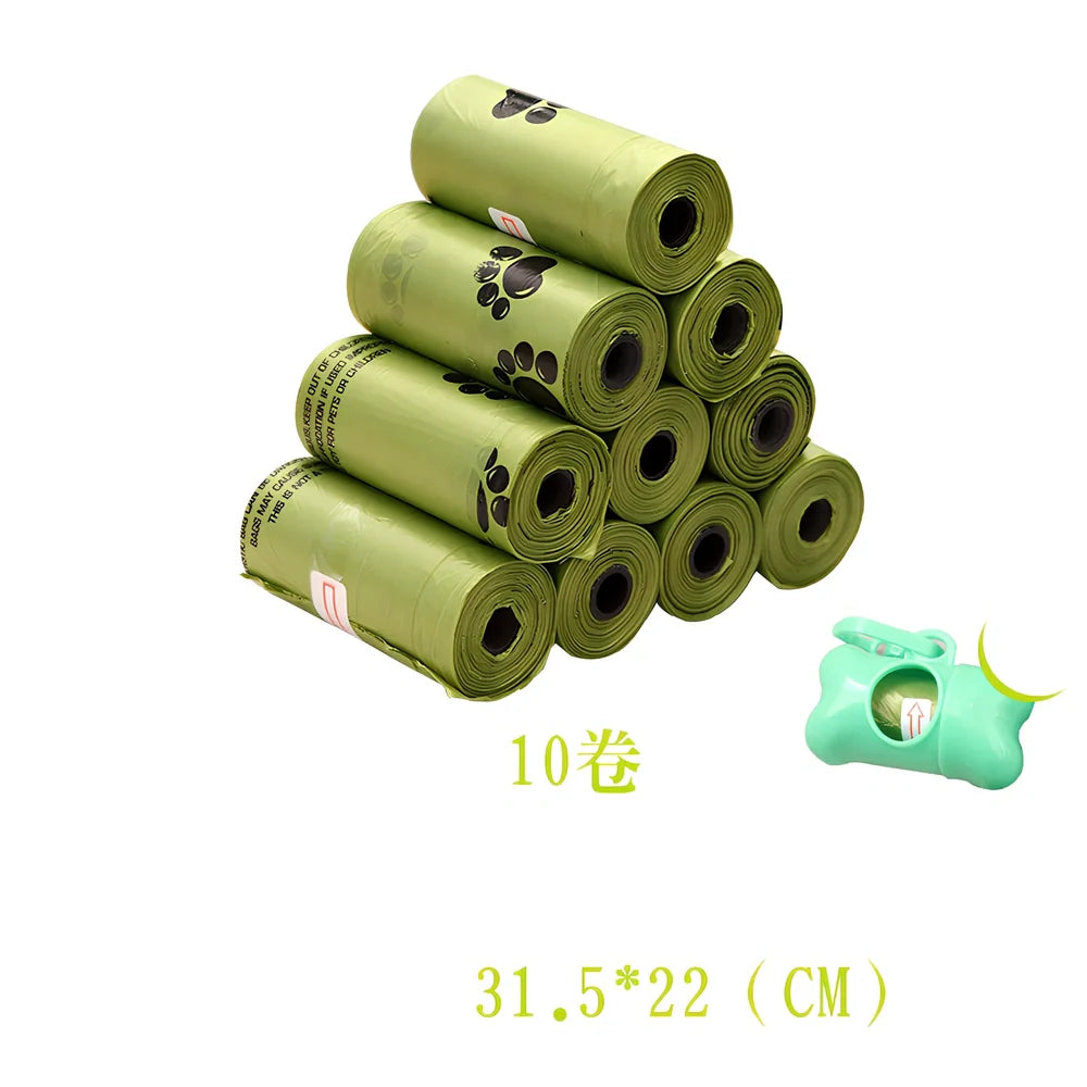 Pack of green solid colour pet waste bags in 20PCS quantity for dog and cat poop pickup