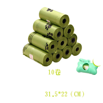 Pack of green solid colour pet waste bags in 20PCS quantity for dog and cat poop pickup