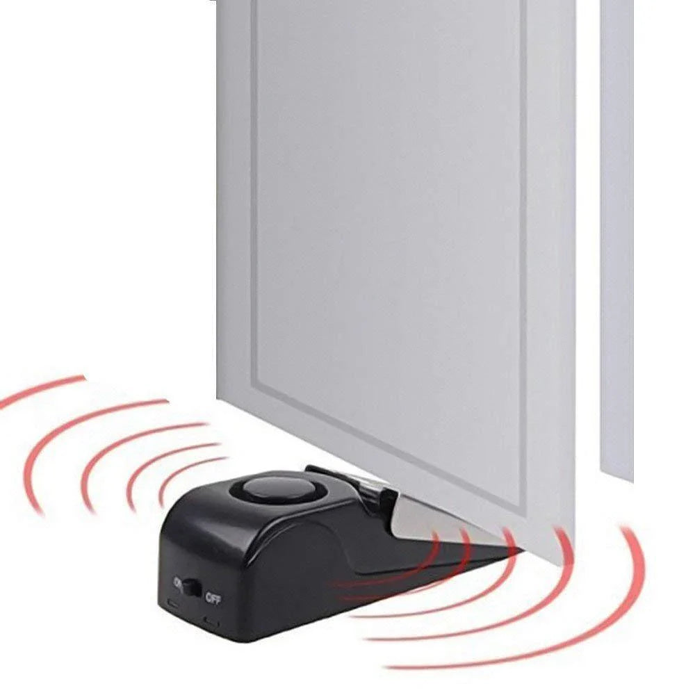 Intelligent electronic door stopper alarm system with ABS plastic construction and 150dB siren for home, hotel, and business security