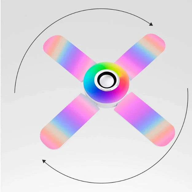 LED Four-leaf Bluetooth Music Lamp in white with foldable design and remote control