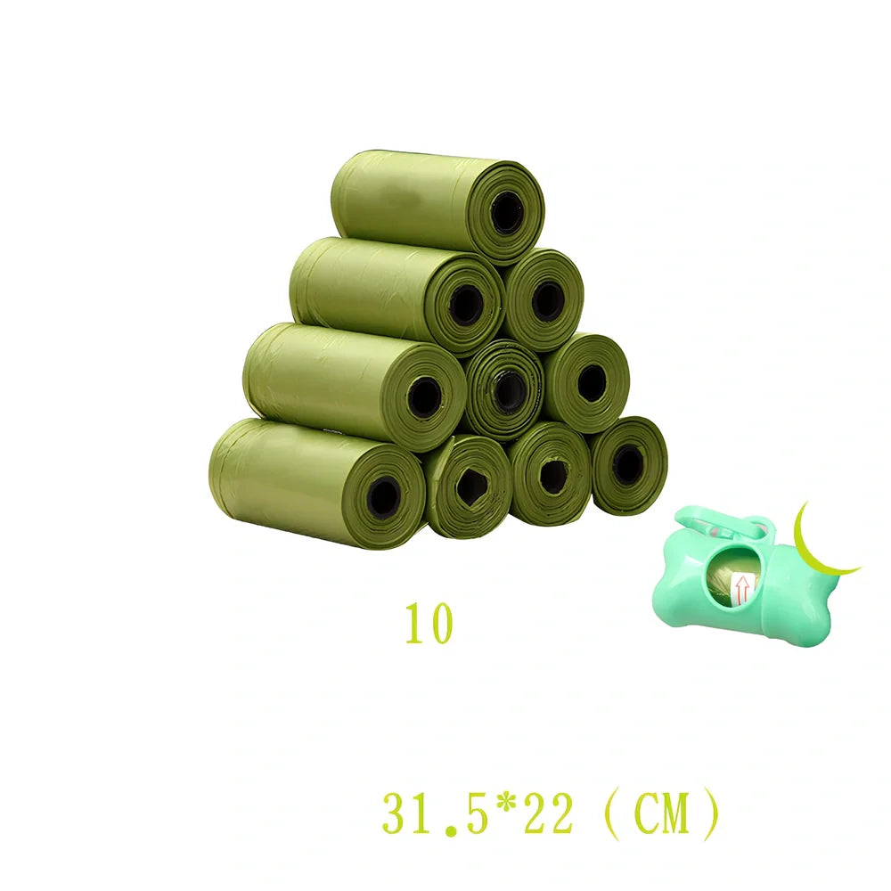 Pack of green solid colour pet waste bags in 20PCS quantity for dog and cat poop pickup