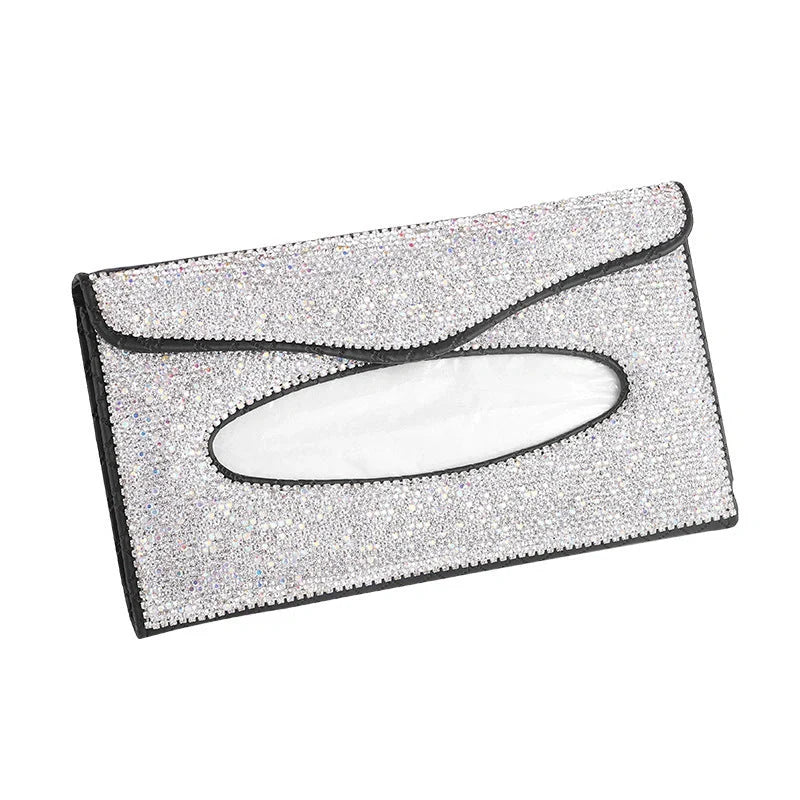 Creative Car Napkin Box Universal Sun Visor in gray lambskin leather